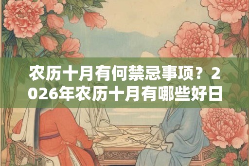 农历十月有何禁忌事项?2026年农历十月有哪些好日子? 农历十月有何禁忌事项?2026年农历十月有哪些好日子?