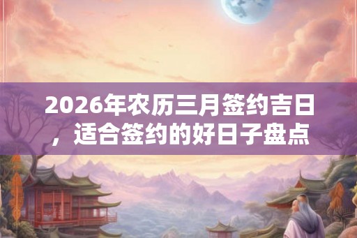 2026年农历三月签约吉日,适合签约的好日子盘点 2026年农历三月签约吉日,适合签约的好日子盘点