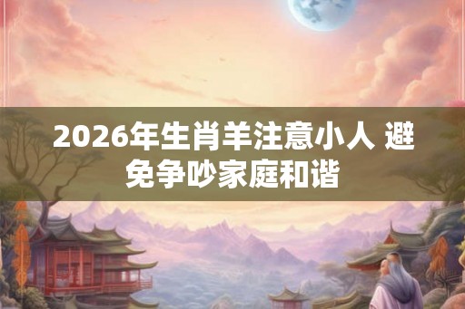 2026年生肖羊注意小人 避免争吵家庭和谐