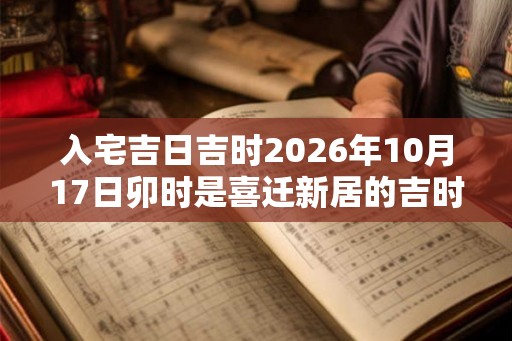 入宅吉日吉时2026年10月17日卯时是喜迁新居的吉时