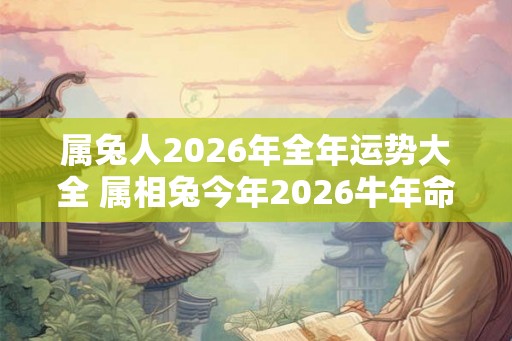 属兔人2026年全年运势大全 属相兔今年2026牛年命运怎么样 属兔人2026年全年运势大全 属相兔今年2026牛年命运怎么样