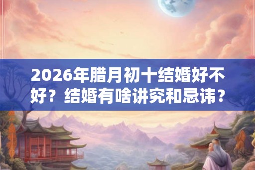 2026年腊月初十结婚好不好？结婚有啥讲究和忌讳？