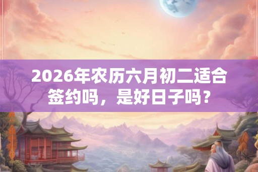 2026年农历六月初二适合签约吗，是好日子吗？