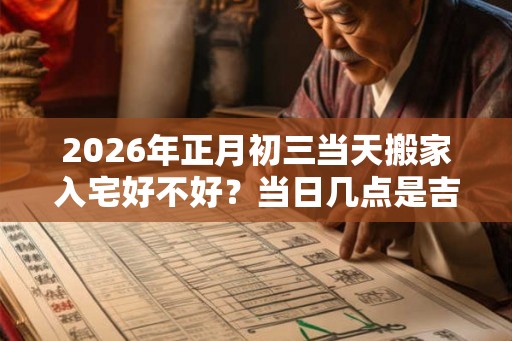 2026年正月初三当天搬家入宅好不好？当日几点是吉时？