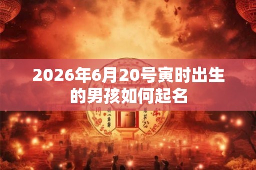 2026年6月20号寅时出生的男孩如何起名