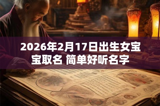 2026年2月17日出生女宝宝取名 简单好听名字 2026年2月17日出生女宝宝取名 简单好听名字