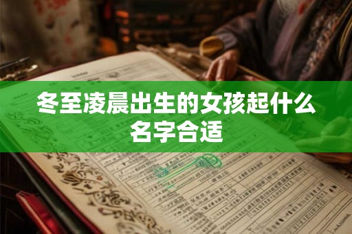 冬至凌晨出生的女孩起什么名字合适