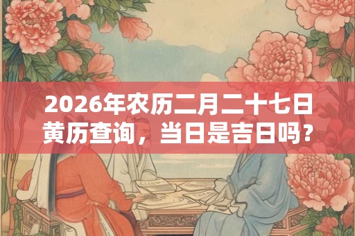 2026年农历二月二十七日黄历查询，当日是吉日吗？