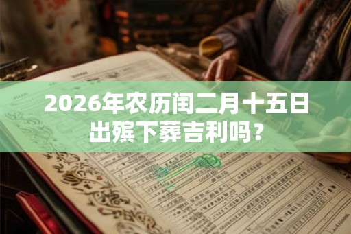 2026年农历闰二月十五日出殡下葬吉利吗？