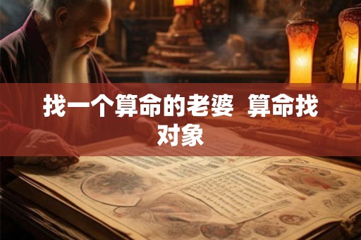 找一个算命的老婆  算命找对象