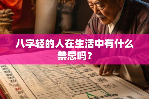 八字轻的人在生活中有什么禁忌吗？