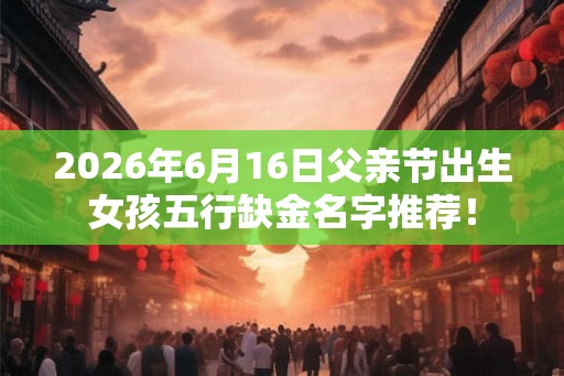 2026年6月16日父亲节出生女孩五行缺金名字推荐! 2026年6月16日父亲节出生女孩五行缺金名字推荐!