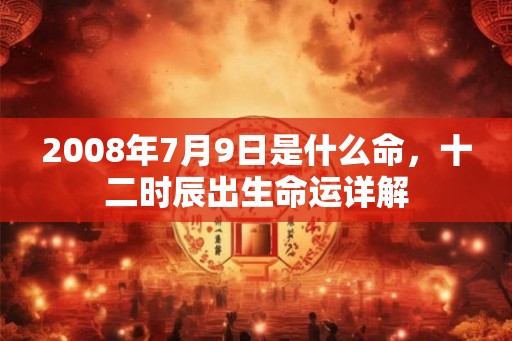 2008年7月9日是什么命，十二时辰出生命运详解