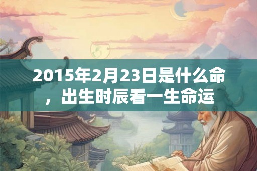 2015年2月23日是什么命，出生时辰看一生命运