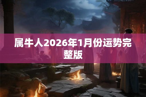 属牛人2026年1月份运势完整版