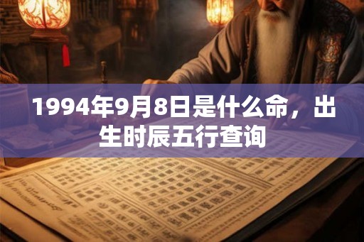 1994年9月8日是什么命，出生时辰五行查询