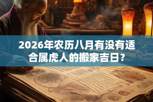 2026年农历八月有没有适合属虎人的搬家吉日? 2026年农历八月有没有适合属虎人的搬家吉日?