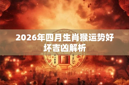 2026年四月生肖猴运势好坏吉凶解析