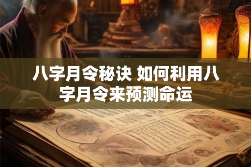 八字月令秘诀 如何利用八字月令来预测命运