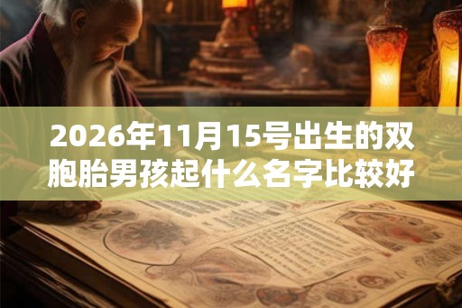 2026年11月15号出生的双胞胎男孩起什么名字比较好,五行属什么 2026年11月15号出生的双胞胎男孩起什么名字比较好,五行属什么