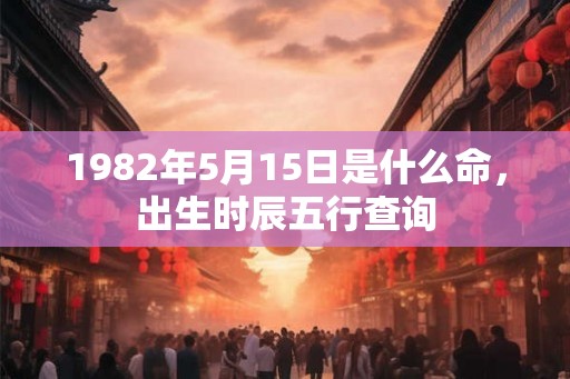 1982年5月15日是什么命，出生时辰五行查询