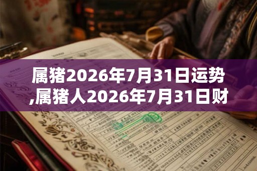 属猪2026年7月31日运势,属猪人2026年7月31日财运,生肖猪2026年7月31日运势