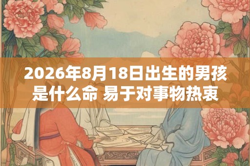 2026年8月18日出生的男孩是什么命 易于对事物热衷