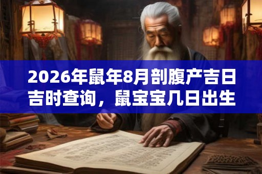 2026年鼠年8月剖腹产吉日吉时查询，鼠宝宝几日出生哪天好？