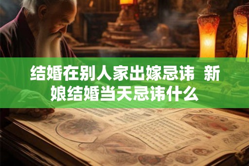 结婚在别人家出嫁忌讳  新娘结婚当天忌讳什么
