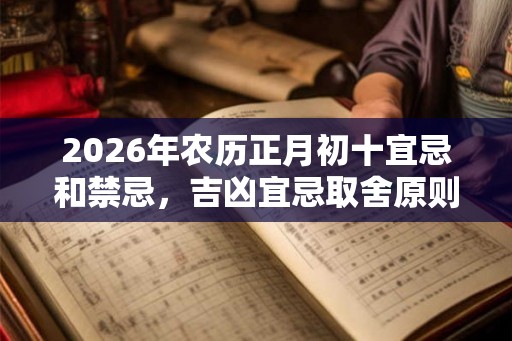 2026年农历正月初十宜忌和禁忌，吉凶宜忌取舍原则