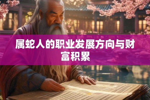 属蛇人的职业发展方向与财富积累