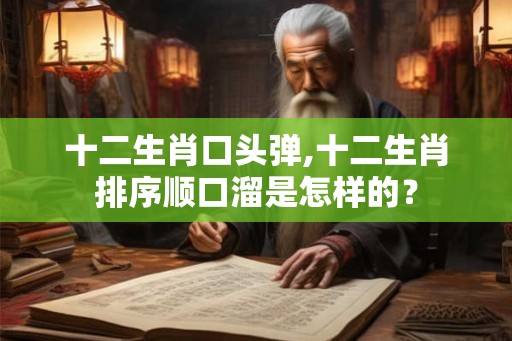 十二生肖口头弹,十二生肖排序顺口溜是怎样的? 十二生肖口头弹,十二生肖排序顺口溜是怎样的?