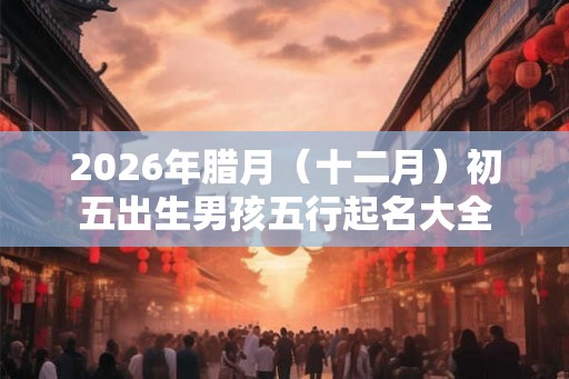 2026年腊月（十二月）初五出生男孩五行起名大全