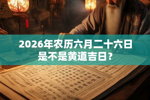2026年农历六月二十六日是不是黄道吉日？