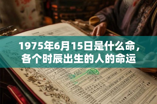1975年6月15日是什么命,各个时辰出生的人的命运 1975年6月15日是什么命,各个时辰出生的人的命运