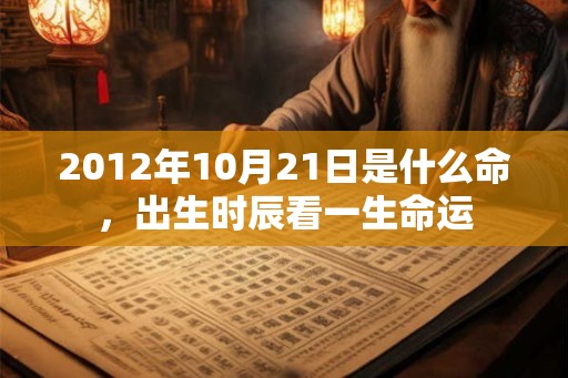 2012年10月21日是什么命，出生时辰看一生命运