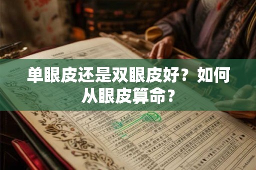 单眼皮还是双眼皮好？如何从眼皮算命？