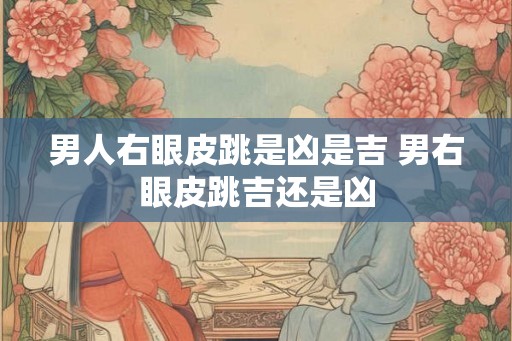 男人右眼皮跳是凶是吉 男右眼皮跳吉还是凶