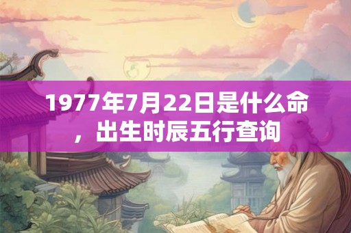 1977年7月22日是什么命，出生时辰五行查询