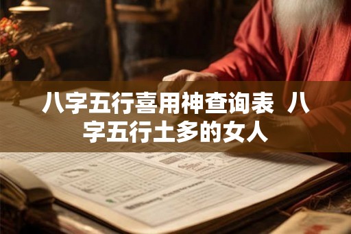 八字五行喜用神查询表 八字五行土多的女人 八字五行喜用神查询表 八字五行土多的女人