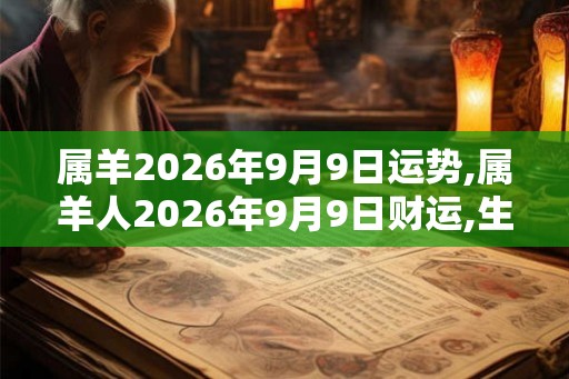 属羊2026年9月9日运势,属羊人2026年9月9日财运,生肖羊2026年9月9日运势