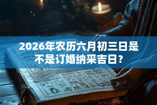 2026年农历六月初三日是不是订婚纳采吉日？