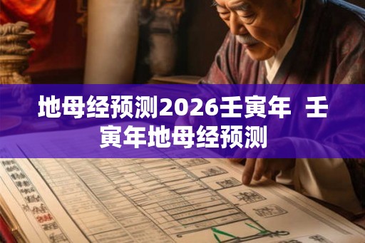 地母经预测2026壬寅年  壬寅年地母经预测
