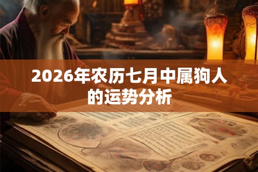 2026年农历七月中属狗人的运势分析