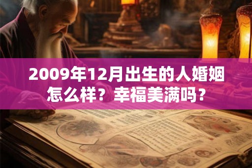 2009年12月出生的人婚姻怎么样？幸福美满吗？