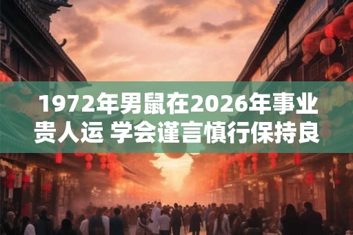 1972年男鼠在2026年事业贵人运 学会谨言慎行保持良好态度 1972年男鼠在2026年事业贵人运 学会谨言慎行保持良好态度