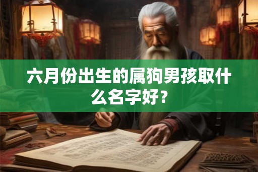 六月份出生的属狗男孩取什么名字好？