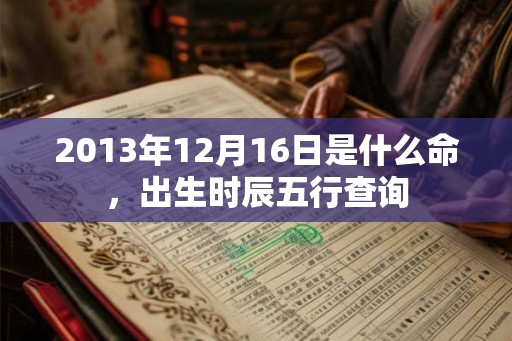 2013年12月16日是什么命，出生时辰五行查询
