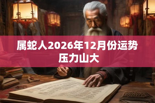属蛇人2026年12月份运势 压力山大