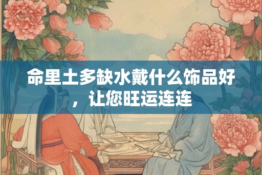 命里土多缺水戴什么饰品好，让您旺运连连